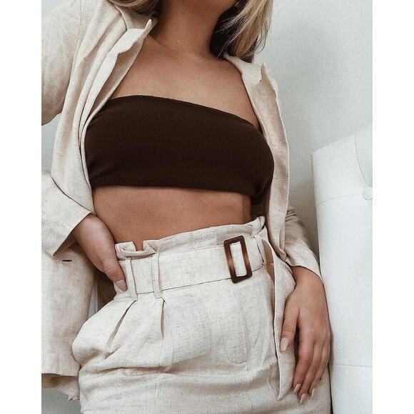 NWT Charlie Holiday Anthropologie Oasis High Rise Pant in Bone Cream Size 6 - Picture 1 of 6